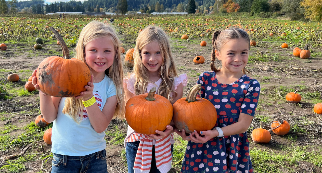 Photo of Lighthouse students at pumpkin patch